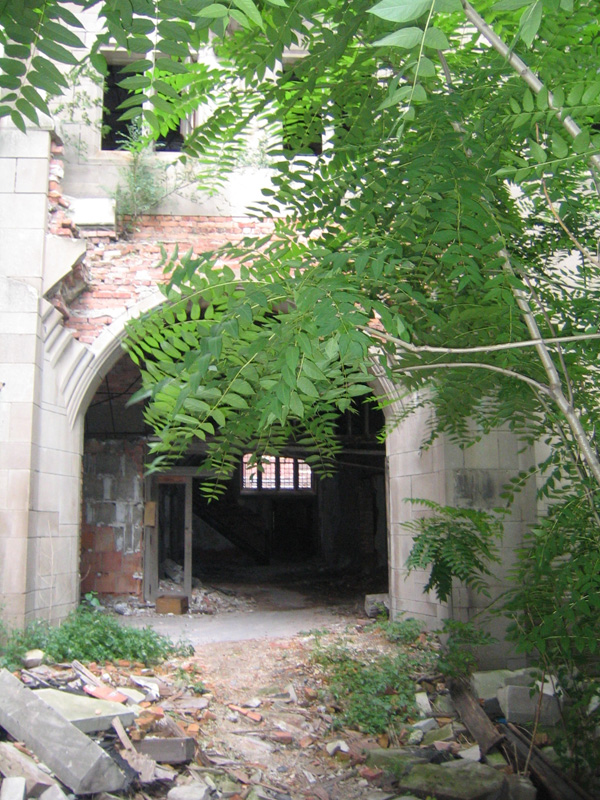 Entering the church